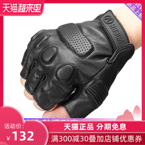  VOERH summer sheepskin motorcycle gloves half-finger breathable men and women riding fall-proof retro knight Harley racing machine