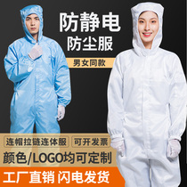 Anti-static clothing Work clothes Protective clothing One-piece full body dust-free electrostatic clothing Dust-proof work farm anti-static clothing