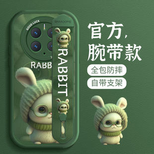Hooded rabbit suitable for Huawei mate50 mobile phone case new 40epro all-inclusive lens wristband holder 30lite anti-fall 20pro liquid silicone 50rs protective case por senior men and cute women