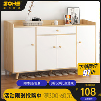  Shoe cabinet new 2020 household door large-capacity entrance cabinet simple modern solid wood leg storage cabinet multi-layer shoe rack
