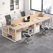 Desk chair combination minimalist modern staff Staff Office Easy furniture station 2 4 Peoples desk