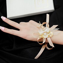 Bridesmaid wrist flower bride sister group feeling super fairy hand flower wedding wedding Korean style Forest bridesmaid group bracelet