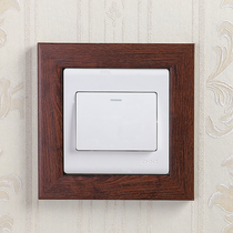Switch set European living room switch protective cover simple modern imitation wood disposable switch decorative socket cover
