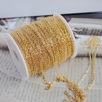 14K bag gold plated real gold color 0 words chain light gold bright gold flow suzi diy bracelet necklace earring accessories
