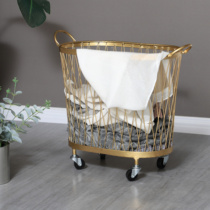 Nordic wind iron storage basket bathroom dirty clothes basket light luxury home toys clothes storage basket gold