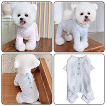 Rice family autumn and winter new pet clothing cotton home striped dog clothes tedby bear button four-legged pants