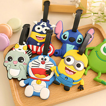  Travel portable boarding tag box cartoon creative silicone luggage tag Check-in pendant label identification anti-loss listing