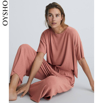 Oysho round neck loose comfortable home pajamas top short sleeve T-shirt ladies spring and autumn 30444624372