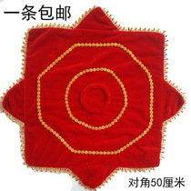 Dancing hand silk flower plus thickened square dance Yangko dance handkerchief red northeast performance octagonal towel