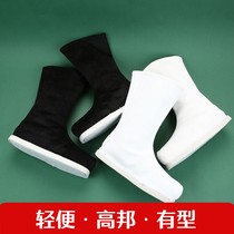 Boy Han Fu Boots Children Ancient Dress Cloth Boots Drama Shoes Black Cloth Shoes Stage Performance Ancient Male Boots Ancient Wind