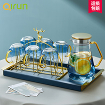 Glass cup with home cup drinking cup cup cup household living room teacup with kettle water set 489