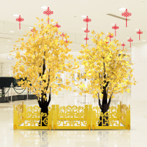National Day Mid-Autumn Festival Decoration Mall Shop Simulation Peach Blossom Money Tree Shop Celebration Ornamental Decoration Scene Layout