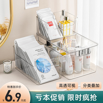 Transparent mask cosmetics contain box large-capacity desktop shelf package package for household acrylic basket
