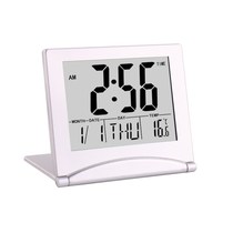 Ultra-thin flip travel electronic clock creative alarm clock clock led clock cute simple student mini folding clock