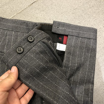 H Wei * Many red standard slim gray vertical pattern mens fashion suit pants hangtag price 1440