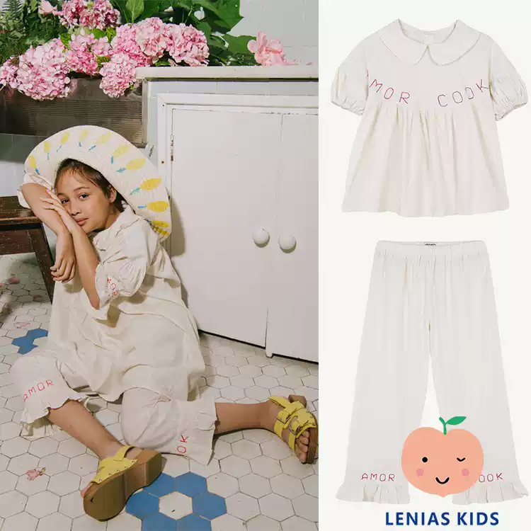 lenias LN家 yellow pelota 22SS春夏女娃娃衫居家套装