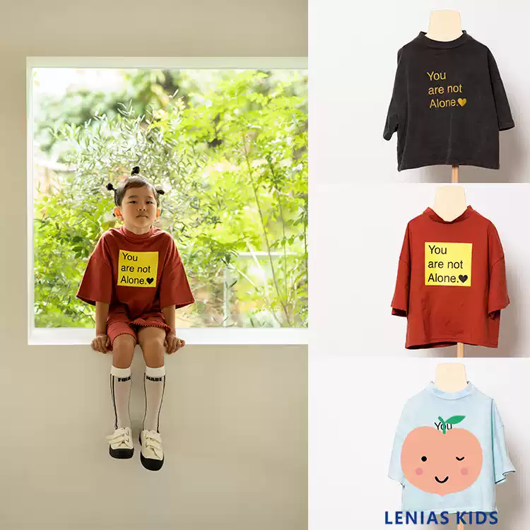 lenias LN家folk made21SS春夏男女童三色选字母时尚T恤