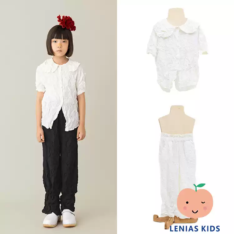 LeniasLN家日本folk made24SS春夏翻领褶皱薄款衬衫+长裤