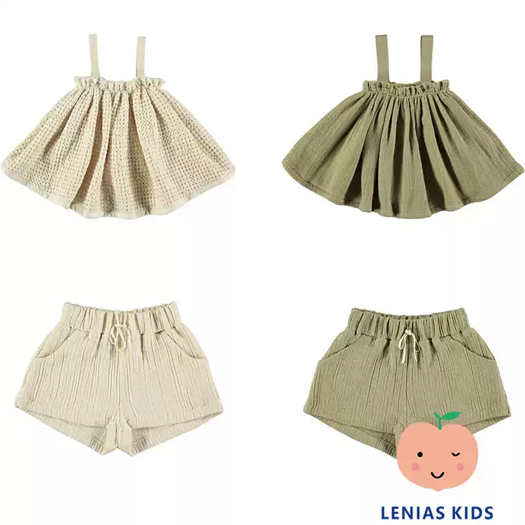 lenias LN家 belle chiara 22SS春夏儿童百褶吊带+短裤