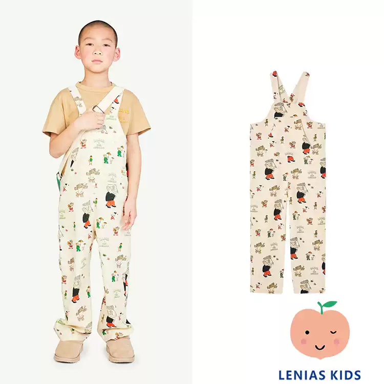 Lenias LN家西班牙 TAO 23AW秋冬 卡通大象印花背带裤