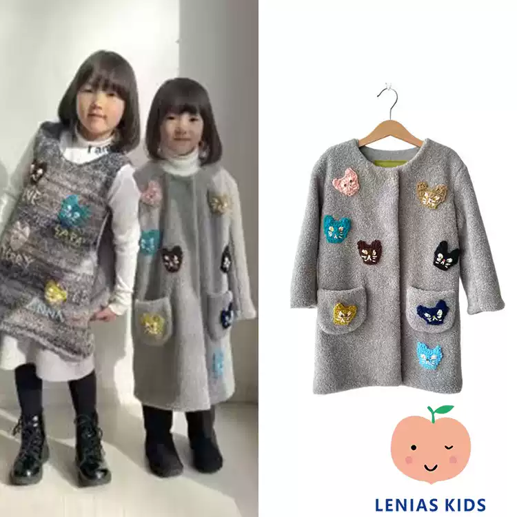 Lenias LN家 Tago 23AW秋冬长款卡通猫咪呢子 大衣外套