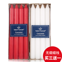 Candles Household candlestick Candles Romantic birthday Wedding candlelight dinner Red and white lighting Long pole candles Ordinary candles