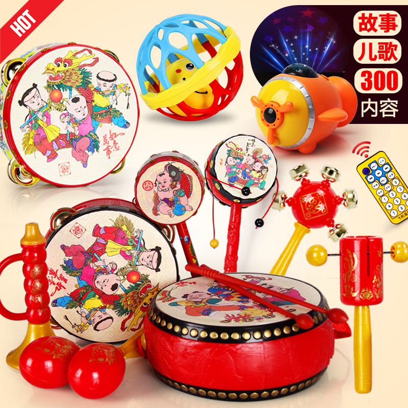 Baby toys hand drum rattle drum 3-6-12 months old 0-1 year old babies neonatal intelligence toys