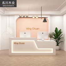 Modern and simple beauty salon bar counter Company front desk Clothing store cashier Nail shop Custom hair shop reception desk