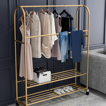Clothes rack Household floor-to-ceiling clothes rack Bedroom single-pole net celebrity balcony folding simple cold clothes rack