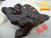 Jinglong pottery Yixing high-end purple sand tea pet ornaments crafts Bronze mud tea play three-legged golden toad
