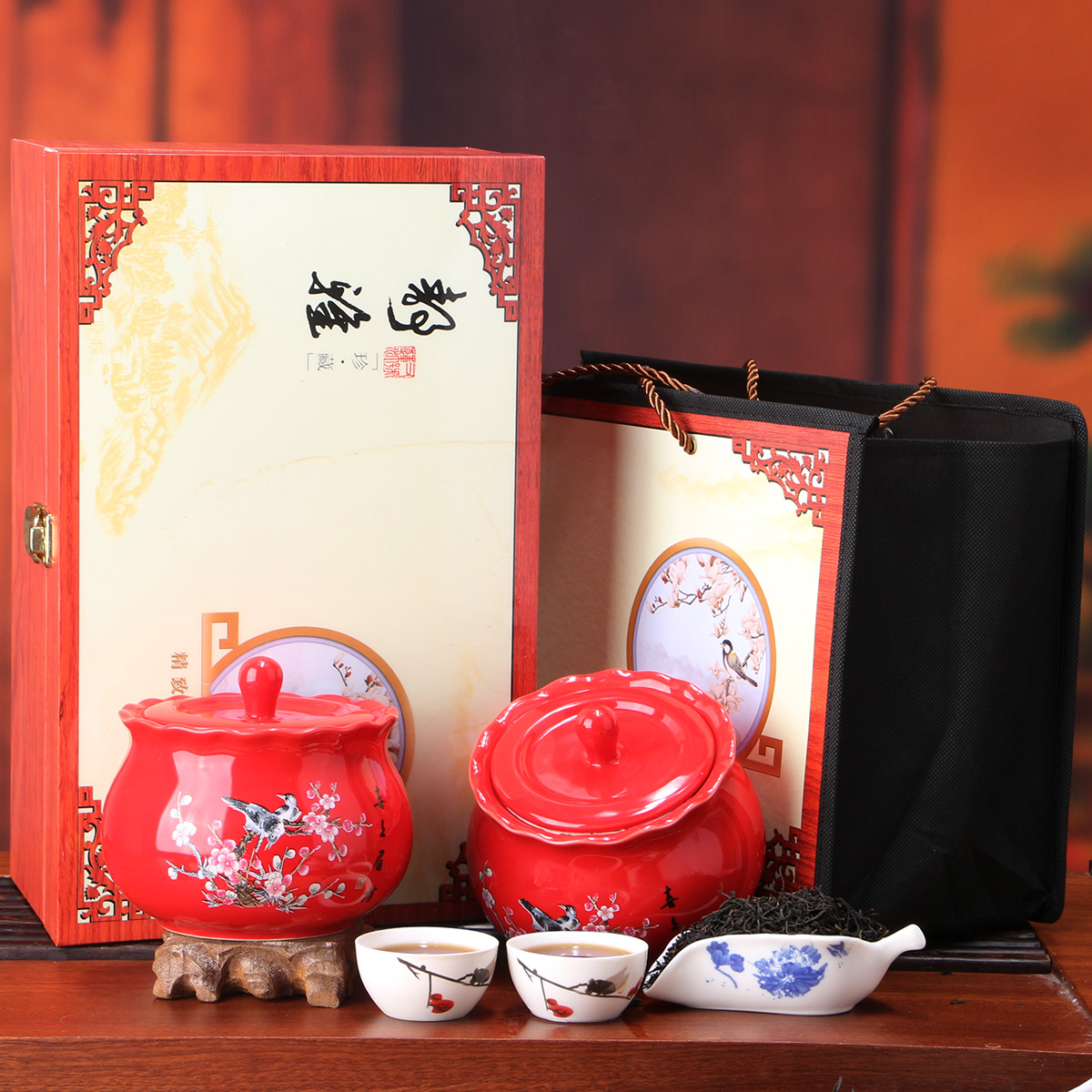 Jingya series ceramic pot gift box Wuyishan Tongmuguan dense-flavored black tea Zhengshan small black tea