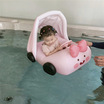 ins Korean car with sunshade seat for infants and young children anti-rollover sitting ring baby swimming ring thickening 1-3-5 years old