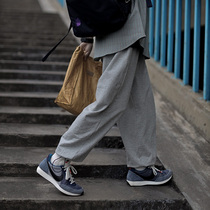 Nobodyknows Japanese solid color street drawstring hanging wild terry loose casual sweatpants trousers