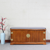 New Chinese classical camphor wood solid wood shoe stool home shoe cabinet can sit in the door to wear shoes stool hall storage stool