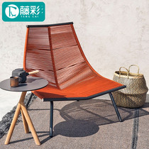 Nordic outdoor leisure balcony small table and chair courtyard garden outdoor Outdoor Rocking Chair terrace lazy single rattan chair