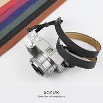 Camera shoulder strap micro-single lanyard Canon SLR strap Nikon Fuji Polaroid quick release camera rope retro denim