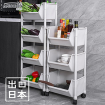 Kitchen shelf floor type fruit and vegetable shelf storage basket belt supplies Daquan household multi-layer vegetable basket