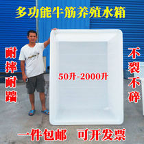 Thickened food grade beef tendon plastic water tank oversized rectangular fish farming aquaculture tank storage bucket shallow basin