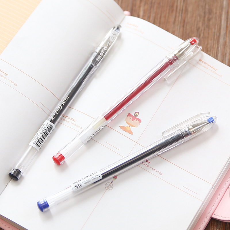 日本PILOT百乐G1中性笔学生用大容量考试专用水笔签字笔黑色0.5mm