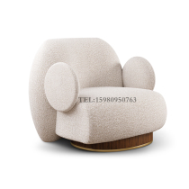Italian light luxury single sofa chair designer postmodern minimalist hotel model room living room leisure fabric sofa