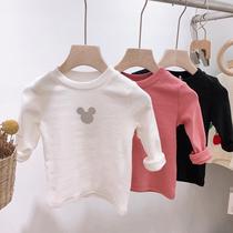 Xiao Jigu 2021 New Product ~ boy long sleeve T-shirt Korean version of foreign atmosphere base shirt girl baby cotton white body shirt