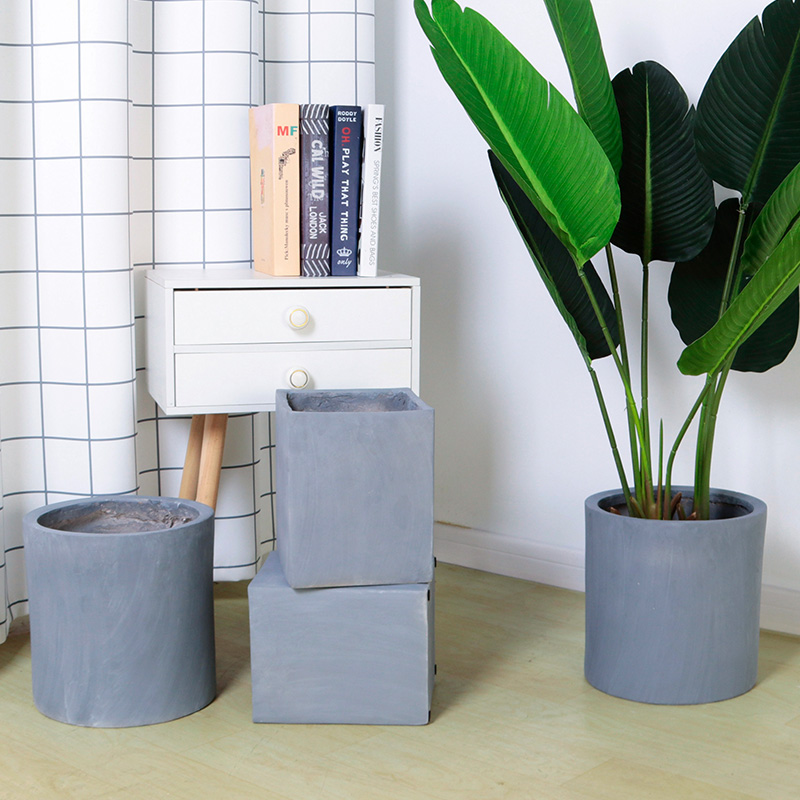 Nordic Cement Flower Pot ins Simple Extra Large Cement Concrete Limestone Ornaments Indoor Balcony