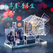 Crystal ball rotating music box music box girl heart childrens birthday gift decoration photo customization for girls