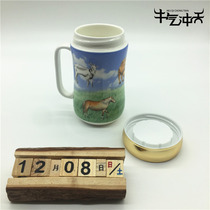 Mongolian characteristic tea cup mirror cover bone china five storage pattern water Cup heat-resistant tea cup famous family gift