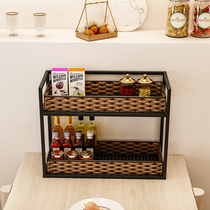 Net Red leaning against wall table Dining Shelf Tabletop Shelve Finishing Multilayer Small Snacks Shelf Kitchen Dining Table Home Theorizer