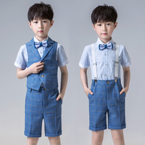 Childrens suit mens vest summer suit suit handsome wedding flower boy shorts handsome English performance suit