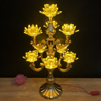 Five-product seven-Product Nine-product LED Crystal Lotus lamp yellow light Changming lamp thirteen-product lotus lamp