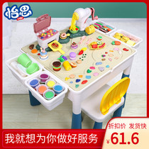 Childrens color clay multi-function toy table Clay plasticine tools mold set diy handmade safety ultra-light