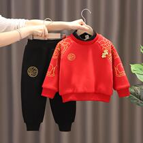 Hong Kong Baby New Year Dress Children's Chinese Dress Winter Dress Boys New Year Dress Girls Chinese Style New Year Suit