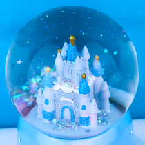Music Dream Castle transparent crystal ball snowflake rotating music box girls girlfriends birthday graduation gift